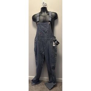 Dickies Overalls Womens M Boyfriend Pinstripes Conductor Railroad Carpenter Bibs